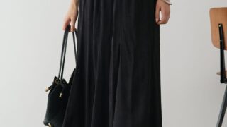 Loungedress(ラウンジドレス) レディース サテンフレアスカート ブラック